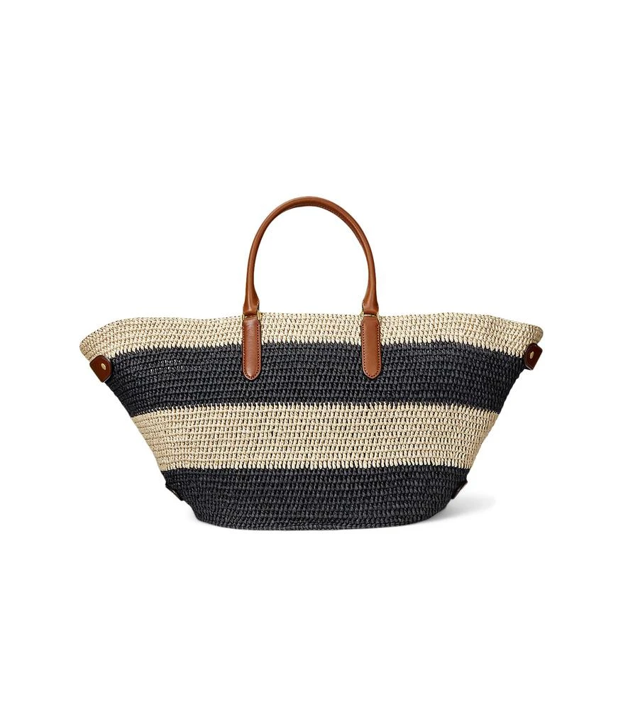 商品Ralph Lauren|Striped Straw Medium Daphney Tote Bag,价格¥2955,第2张图片详细描述