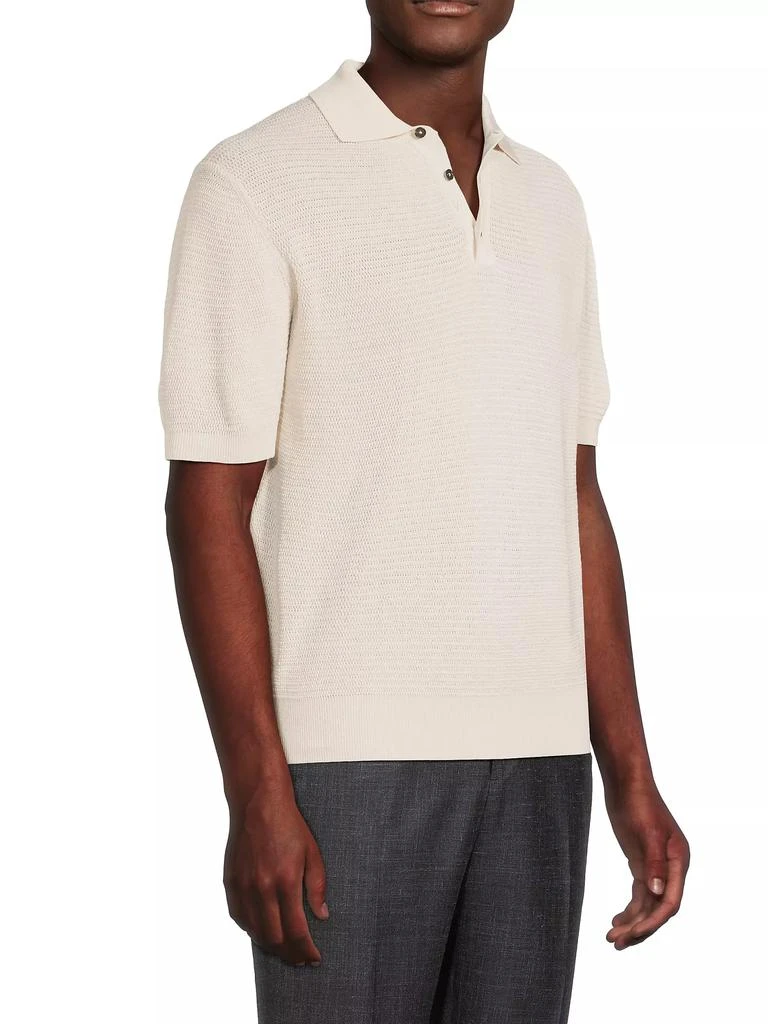 商品Isaia|Textured Silk-Linen Polo Shirt,价格¥7421,第4张图片详细描述