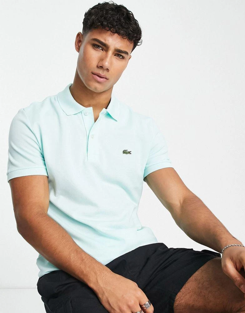 商品Lacoste|Lacoste slim fit pique polo in mint green,价格¥764,第1张图片