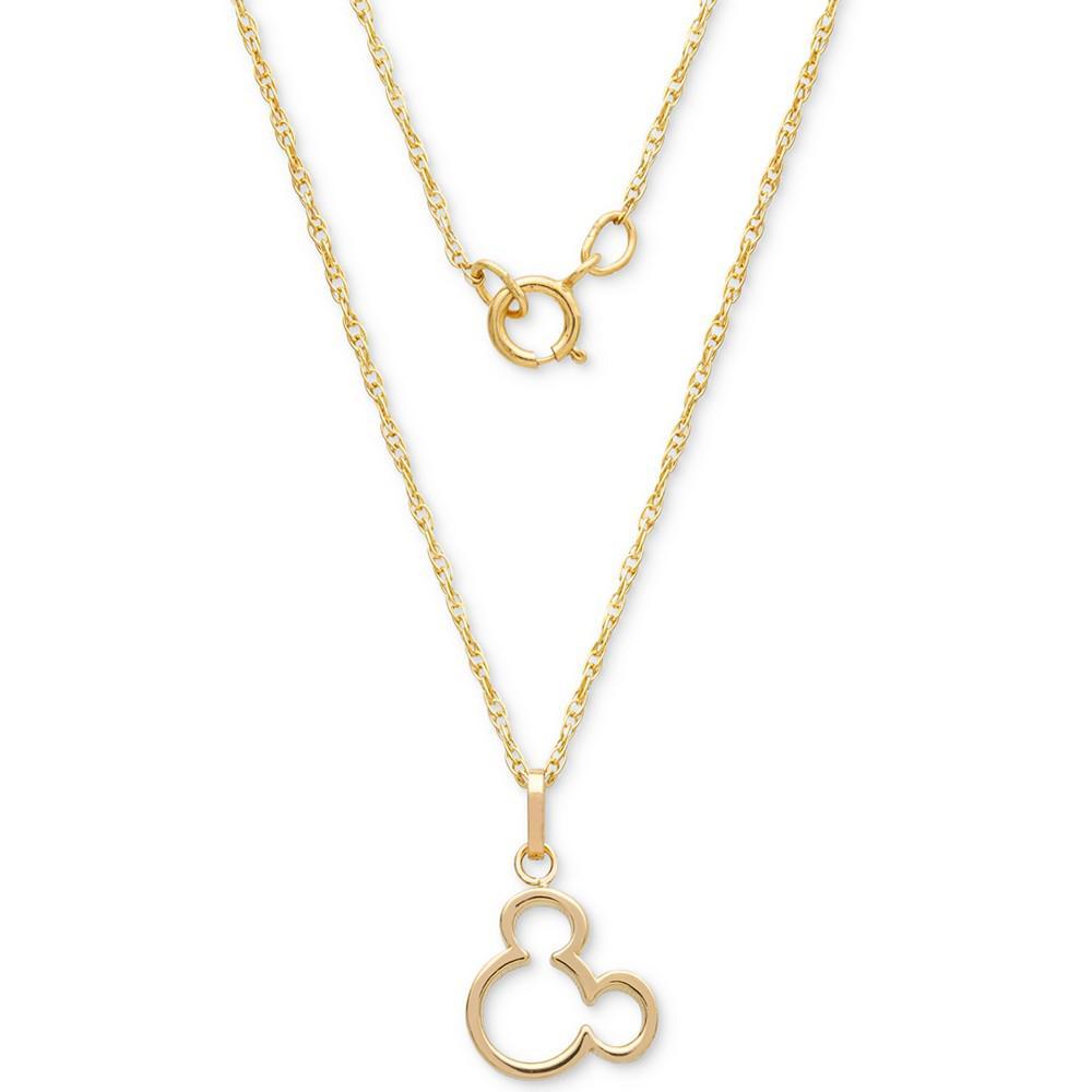 商品Disney|Children's Mickey Mouse Silhouette 15" Pendant Necklace in 14k Gold,价格¥784,第5张图片详细描述