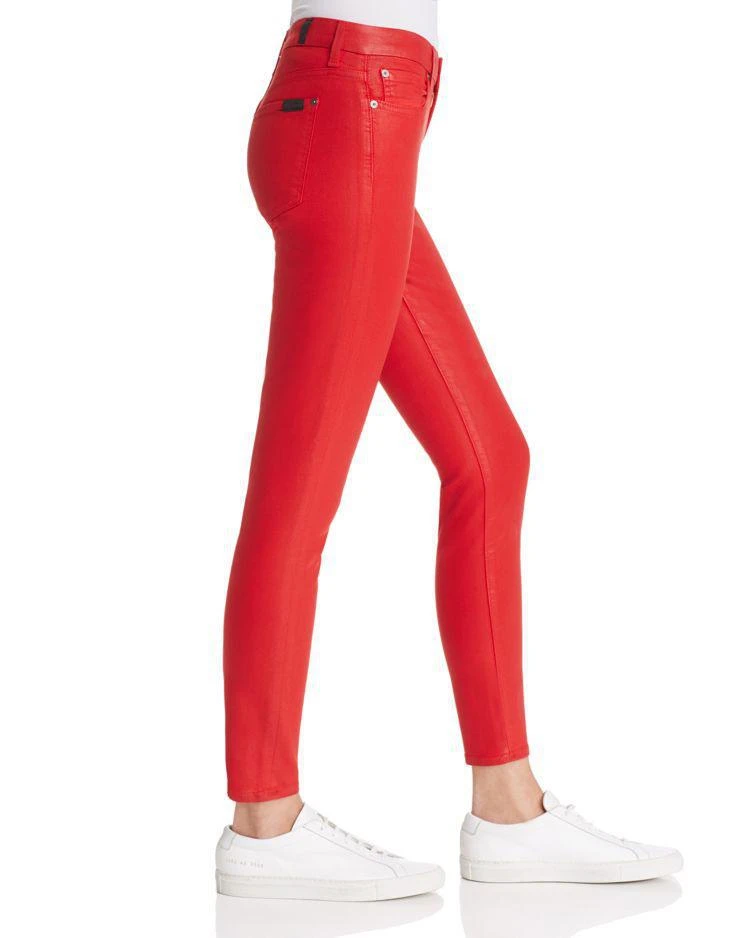 商品7 For All Mankind|WeWoreWhat X Bloomingdale's The Ankle Skinny Jeans in Red Coated - 100% Exclusive,价格¥886,第3张图片详细描述