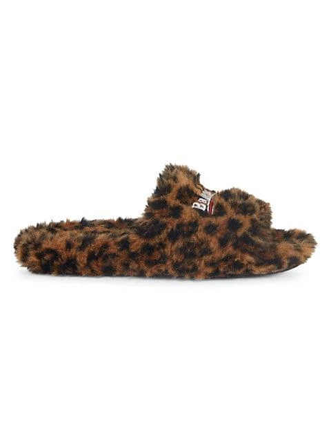商品Balenciaga|Furry Logo Slides,价格¥2656,第1张图片