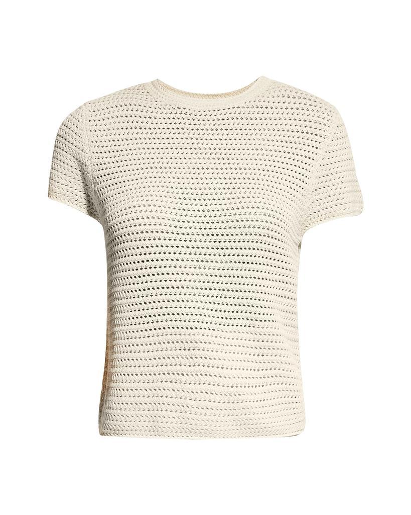 商品Vince|Short-Sleeve Cotton Crochet Top,价格¥959,第4张图片详细描述
