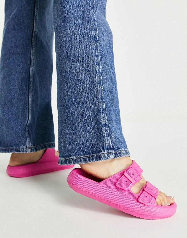 商品Topshop|Topshop Pop double strap sandal in pink,价格¥109,第2张图片详细描述