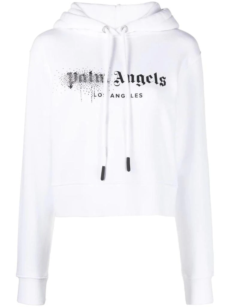 商品Palm Angels|PALM ANGELS WOMEN RHINESTONE SPRY LOGO HOODY,价格¥1539,第4张图片详细描述