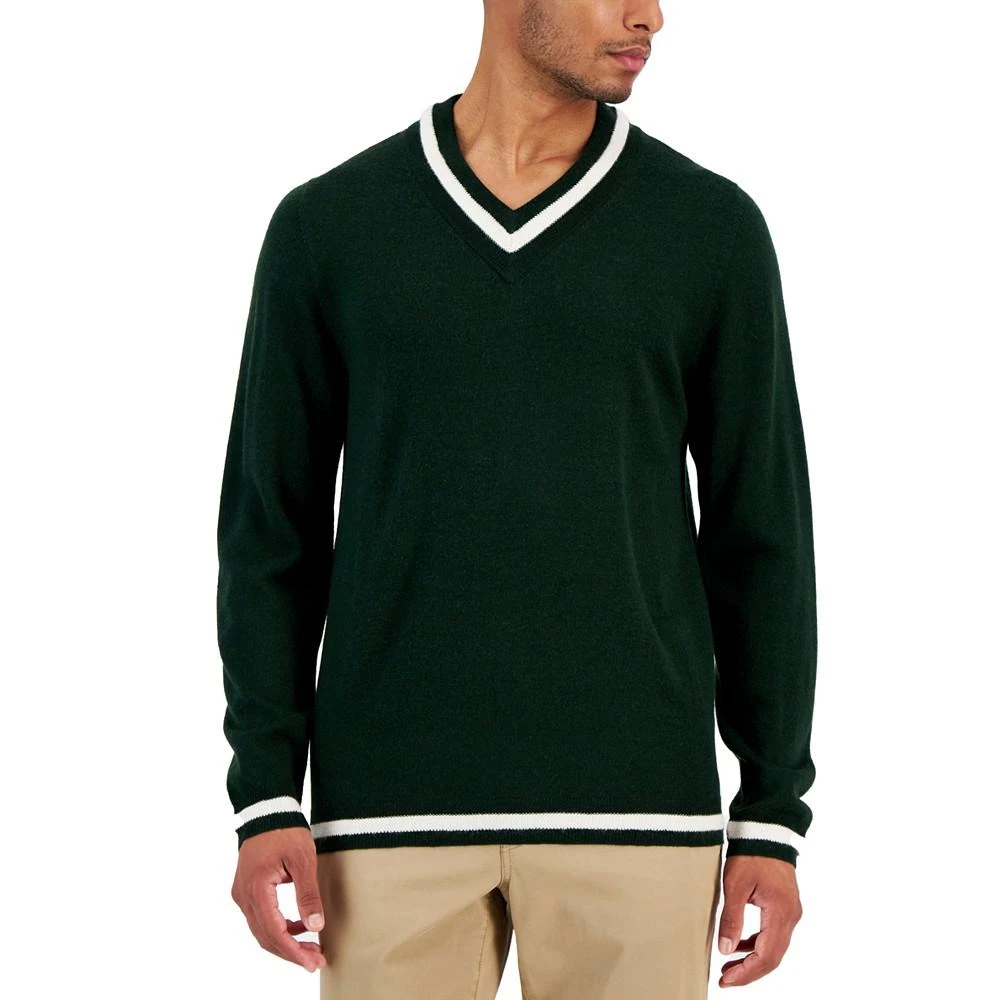商品Club Room|Men's V-Neck Cricket Sweater, Created for Macy's,价格¥554,第1张图片