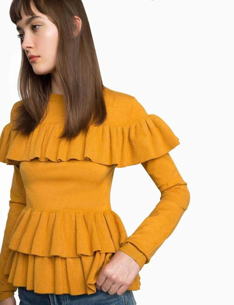 商品Pixie Market|Kate Mustard Ruffle Sweater,价格¥243,第2张图片详细描述