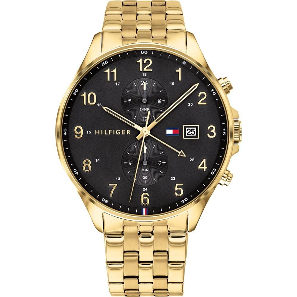 商品Tommy Hilfiger|男士计时码表金不锈钢表带手表44mm,价格¥1221,第1张图片