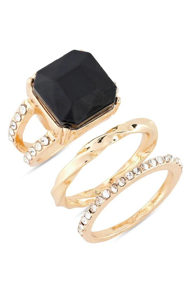 商品Nordstrom|Set of 3 Crystal & Cushion Stone Rings,价格¥64,第1张图片