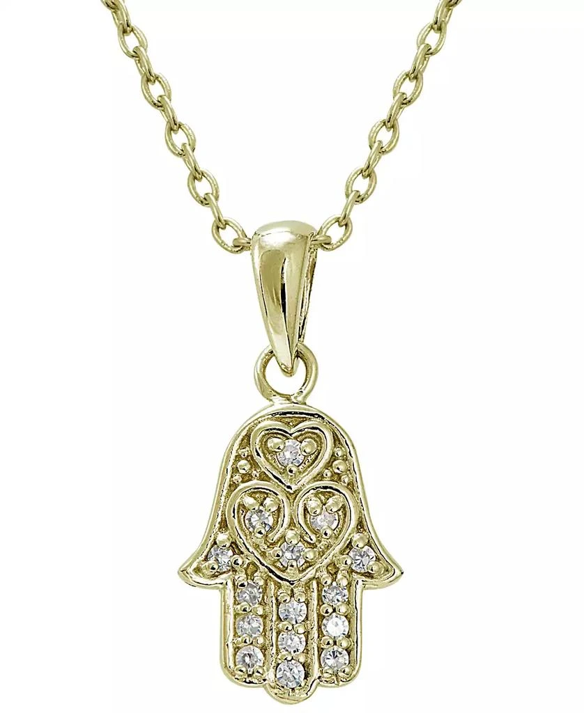 商品Giani Bernini|Cubic Zirconia Hamsa Pendant in 18k Gold Plated Sterling Silver,价格¥573,第1张图片