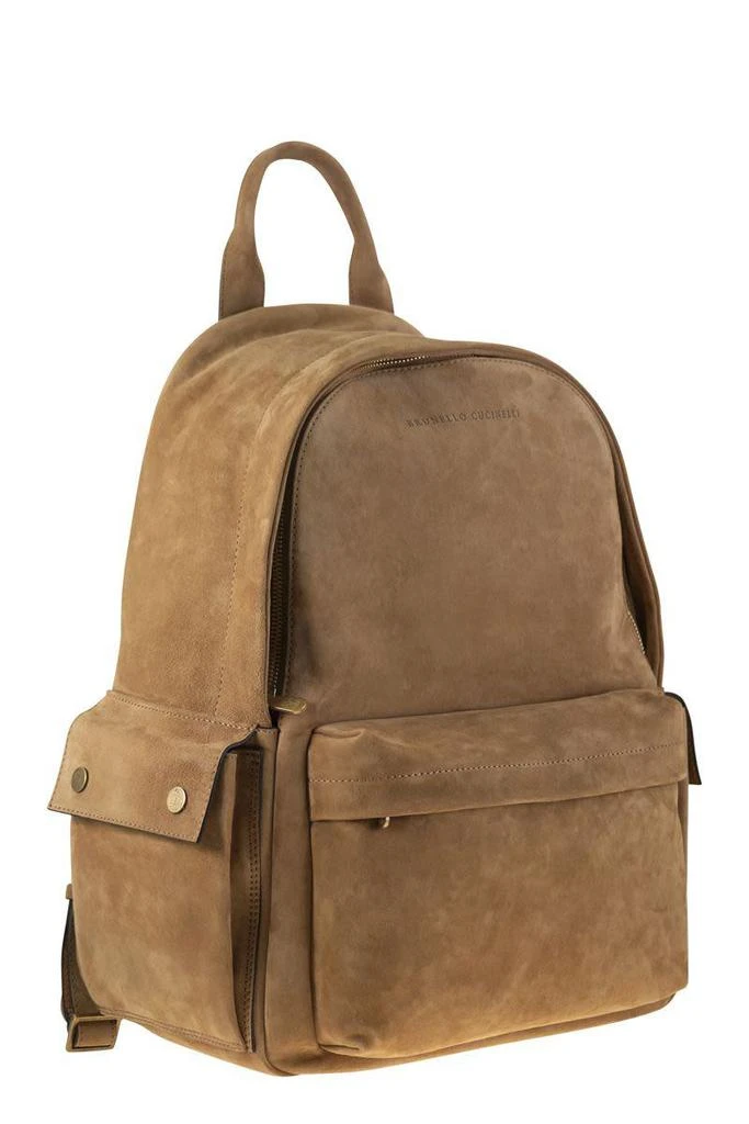 商品Brunello Cucinelli|Brunello Cucinelli Suede Backpack,价格¥19364,第3张图片详细描述