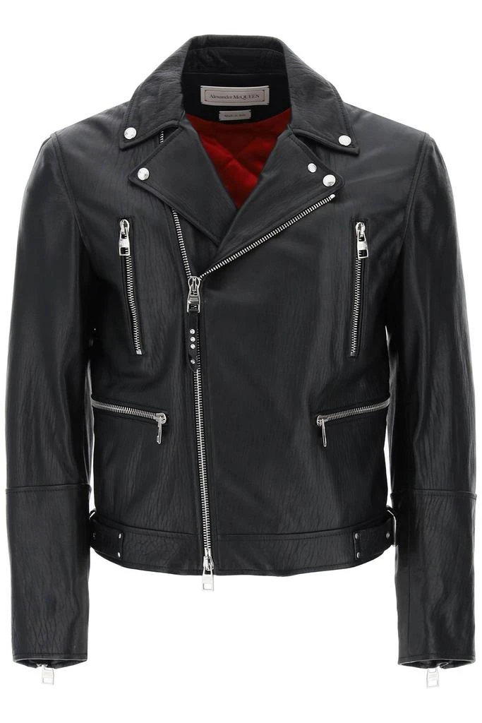 商品Alexander McQueen|leather biker jacket,价格¥14288,第1张图片