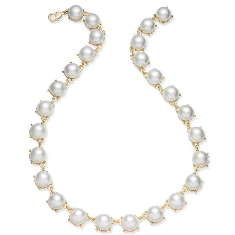 商品Charter Club|Gold-Tone Crystal & Imitation Pearl Triple-Row Necklace, Created for Macy's,价格¥156,第2张图片详细描述
