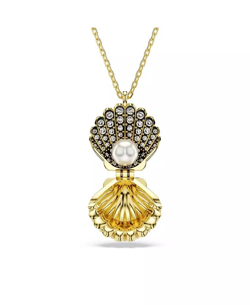 商品Swarovski|Crystal Swarovski Imitation Pearl, Shell, White, Gold-Tone Idyllia Pendant Necklace,价格¥1731,第1张图片