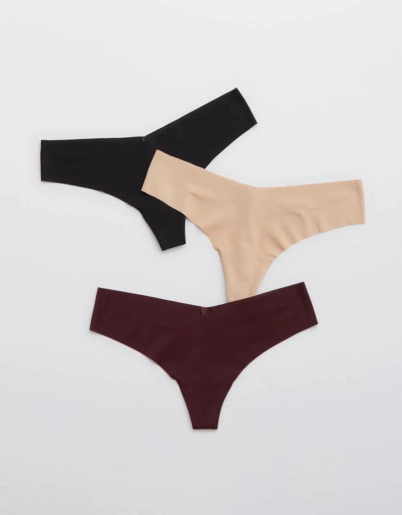 商品Aerie|Aerie No Show Thong Underwear 3-Pack,价格¥76,第1张图片