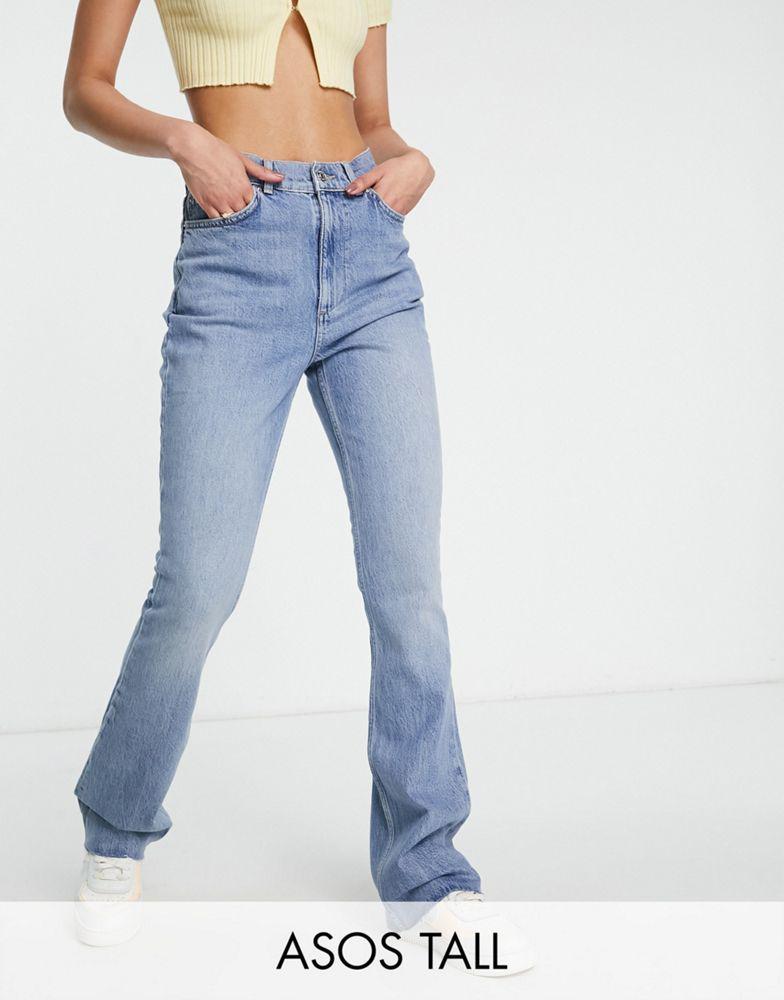 商品ASOS|ASOS DESIGN Tall 70's' flare jeans in lightwash,价格¥175,第1张图片