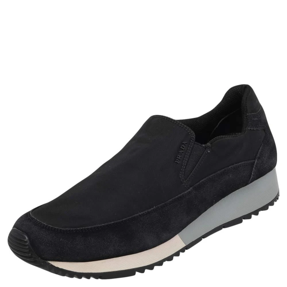 商品[二手商品] Prada|Prada Sport Black Suede And Nylon Slip On Sneakers Size 40,价格¥1973,第1张图片