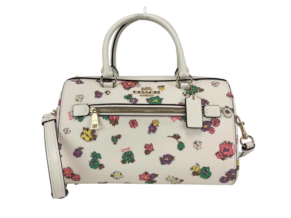 商品Coach|COACH (CA229) Floral Field Leather Rowan Medium Satchel Handbag Purse Crossbody,价格¥2497,第2张图片详细描述