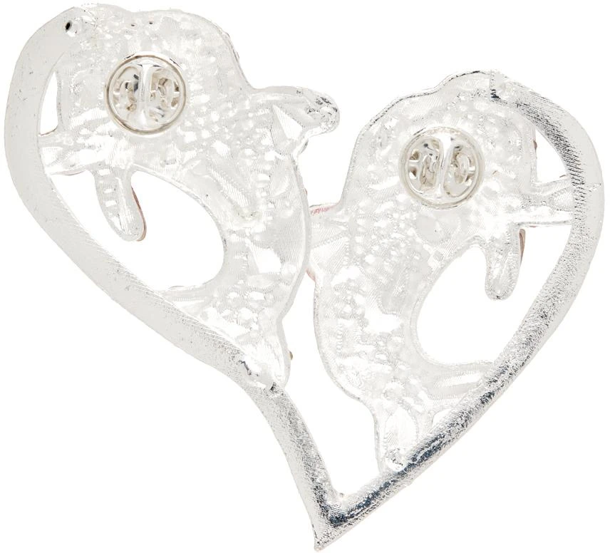 商品Collina Strada|Silver & Pink Dolphin Heart Brooch,价格¥315,第2张图片详细描述