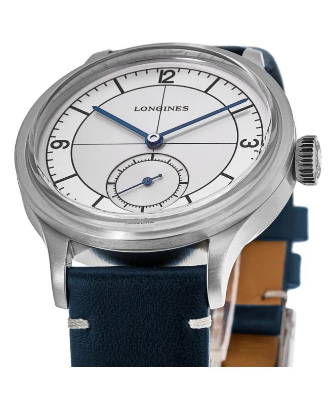 商品Longines|Longines Heritage Classic Silver Dial Blue Leather Strap Men's Watch L2.828.4.73.2,价格¥15536,第2张图片详细描述