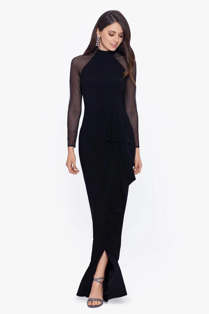 商品Betsy & Adam|Long Ity Mock Neck Mesh Sleeve Dress,价格¥1587,第2张图片详细描述