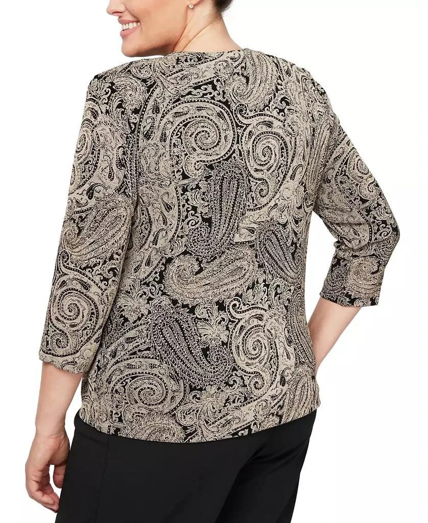 商品Alex Evenings|Plus Size Glitter-Print Jacket & Top Set,价格¥946,第2张图片详细描述