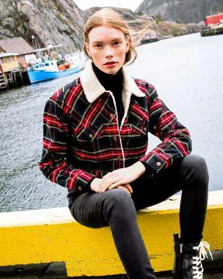 商品Levi's|Plaid Corduroy Cropped Trucker Jacket - 100% Exclusive,价格¥285,第3张图片详细描述