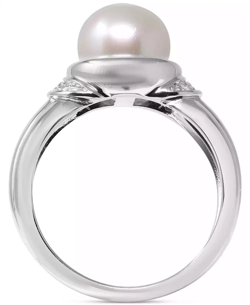 商品Macy's|Cultured Freshwater Pearl (9-1/2mm) & Diamond (1/20 ct. t.w.) Ring in Sterling Silver,价格¥861,第3张图片详细描述