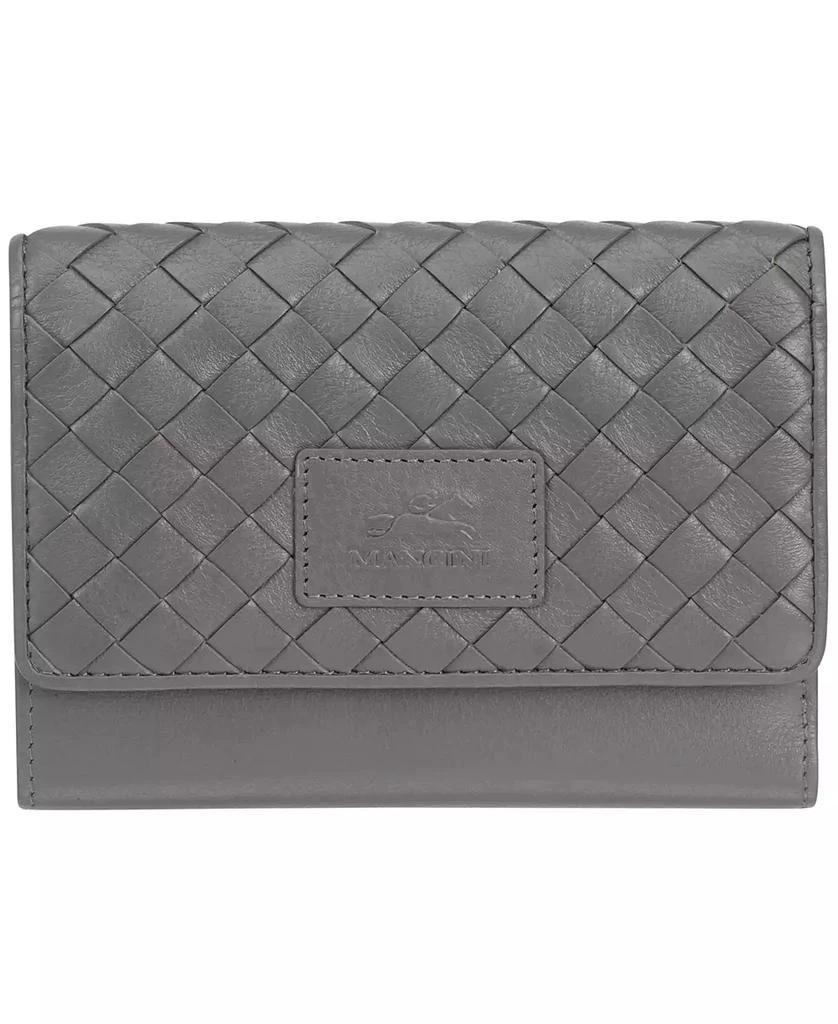 商品Mancini Leather Goods|Women's Basket Weave Collection RFID Secure Mini Clutch Wallet,价格¥281,第1张图片