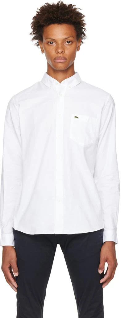 商品Lacoste|White Embroidered Patch Shirt,价格¥564,第1张图片
