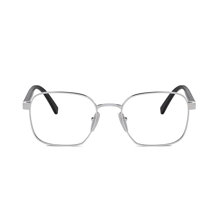 商品[国内直发] Prada|普拉达 Logo标识 金属醋酸盐 长方形 光学镜架 男款 银色,价格¥1858,第4张图片详细描述