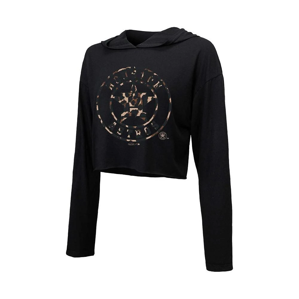 商品Majestic|Women's Threads Black Houston Astros Leopard Cropped Hoodie,价格¥358,第2张图片详细描述