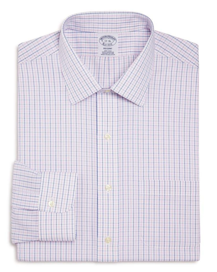 商品Brooks Brothers|Alternating Grid Check Classic Fit Dress Shirt,价格¥368,第1张图片