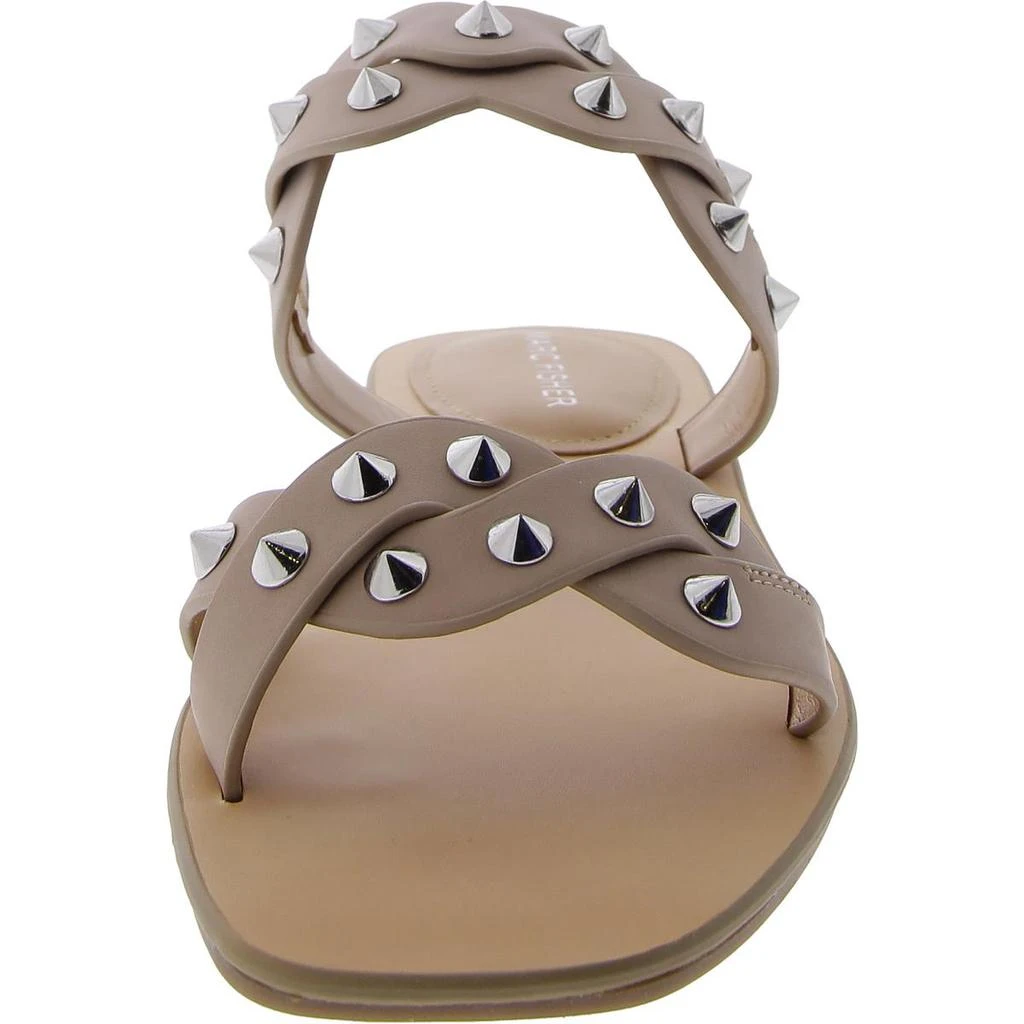 Marc Fisher Womens Bodil Faux Leather Metallic Slide Sandals 商品