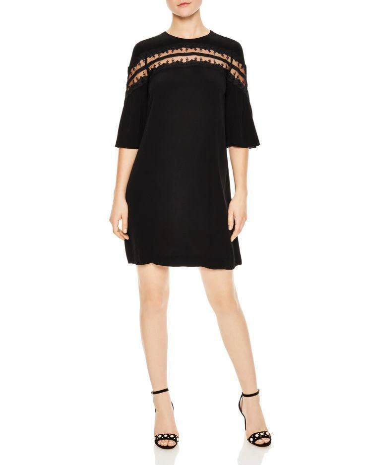 商品Sandro|Sully Sheer Mesh-Inset Mini Dress,价格¥1754,第1张图片