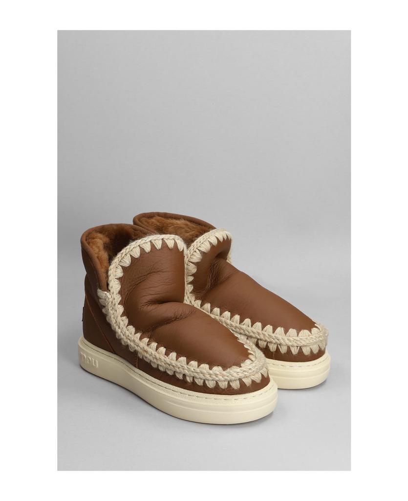 商品Mou|Eskimo Sneaker Bold Low Heels Ankle Boots In Leather Color Leather,价格¥1989,第4张图片详细描述