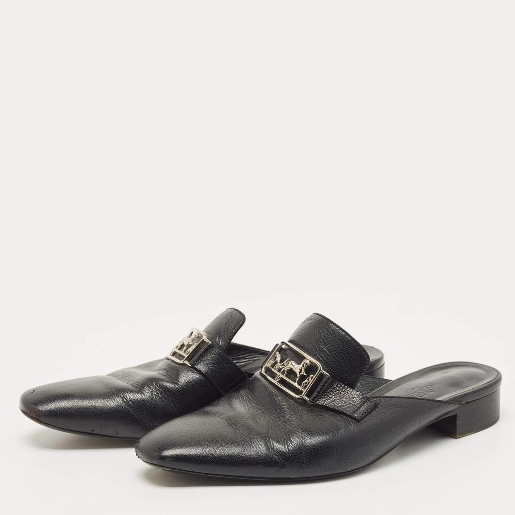 商品[二手商品] Hermes|Hermes Black Leather Vincennes Mules Size 38,价格¥3084,第2张图片详细描述