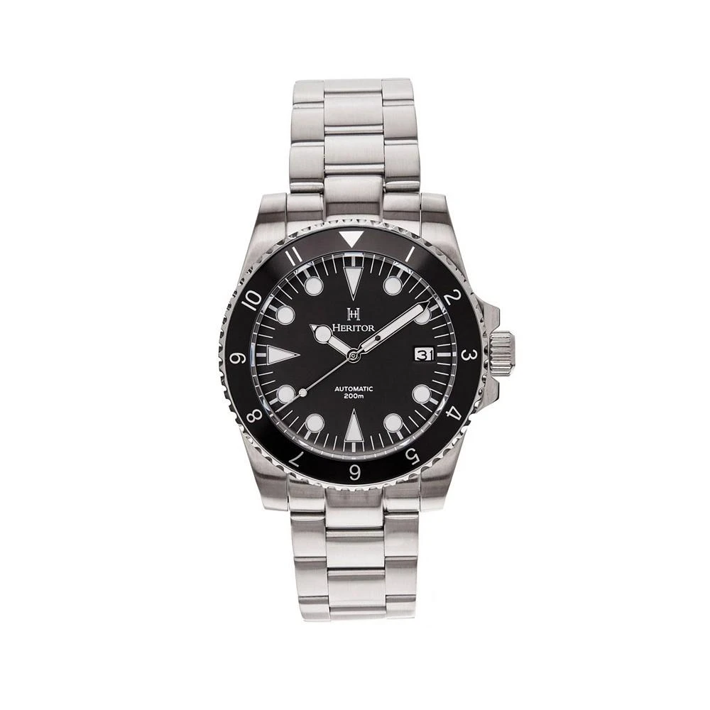 商品Heritor Automatic|Men Luciano Stainless Steel Watch - Black, 41mm,价格¥1396,第1张图片