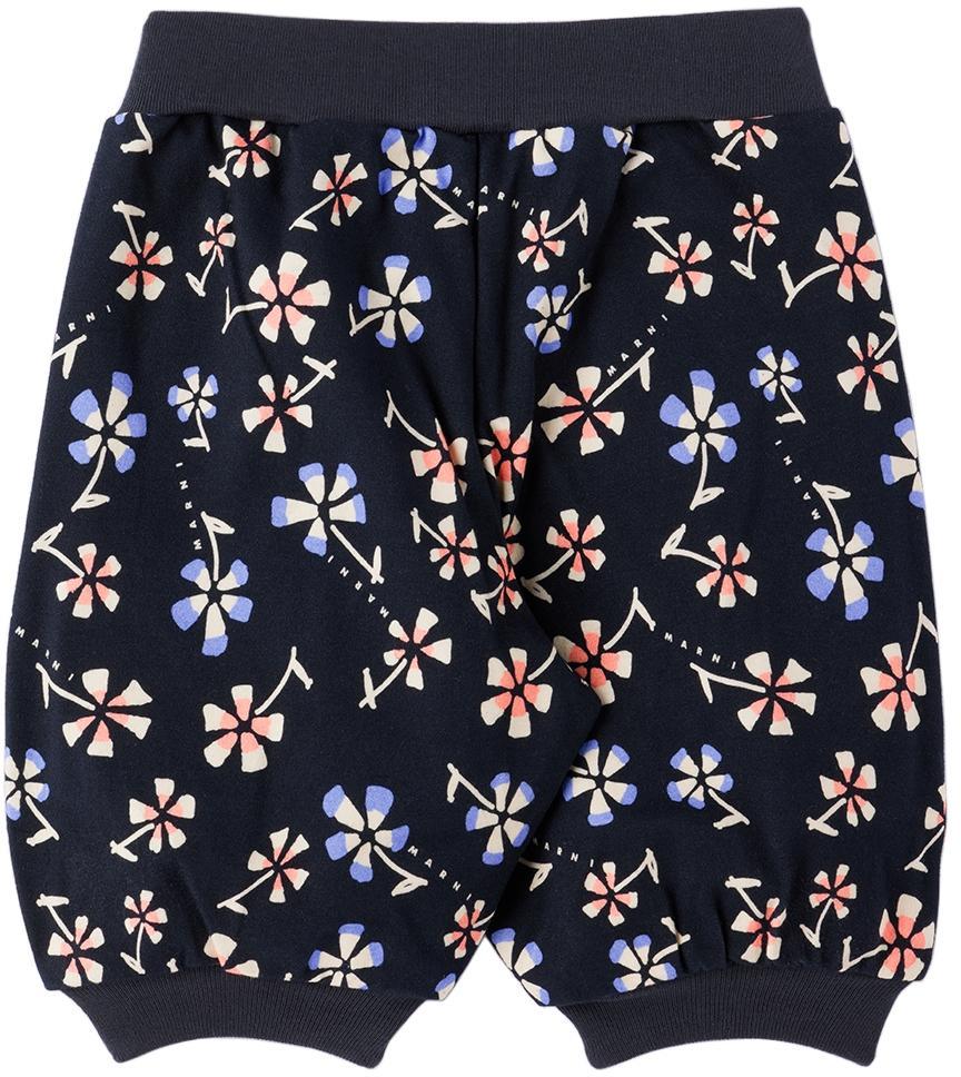 商品Marni|Baby Navy Floral Trousers,价格¥606,第4张图片详细描述