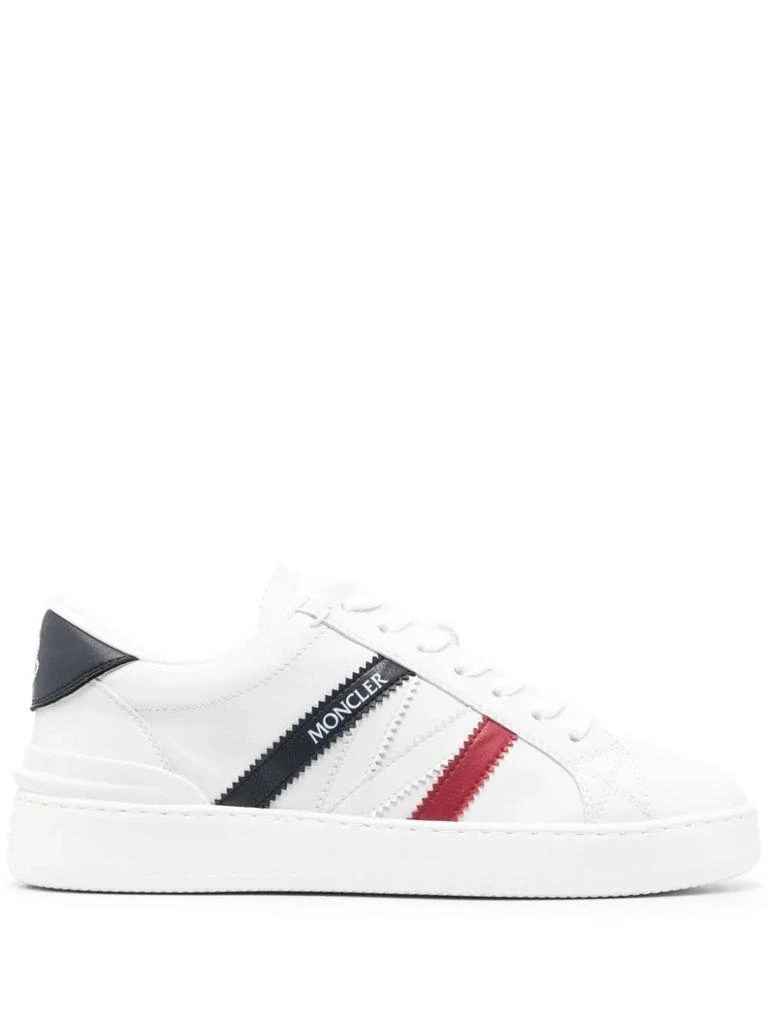 商品Moncler|Monaco M Sneakers In White, Blue And Red,价格¥3810,第1张图片