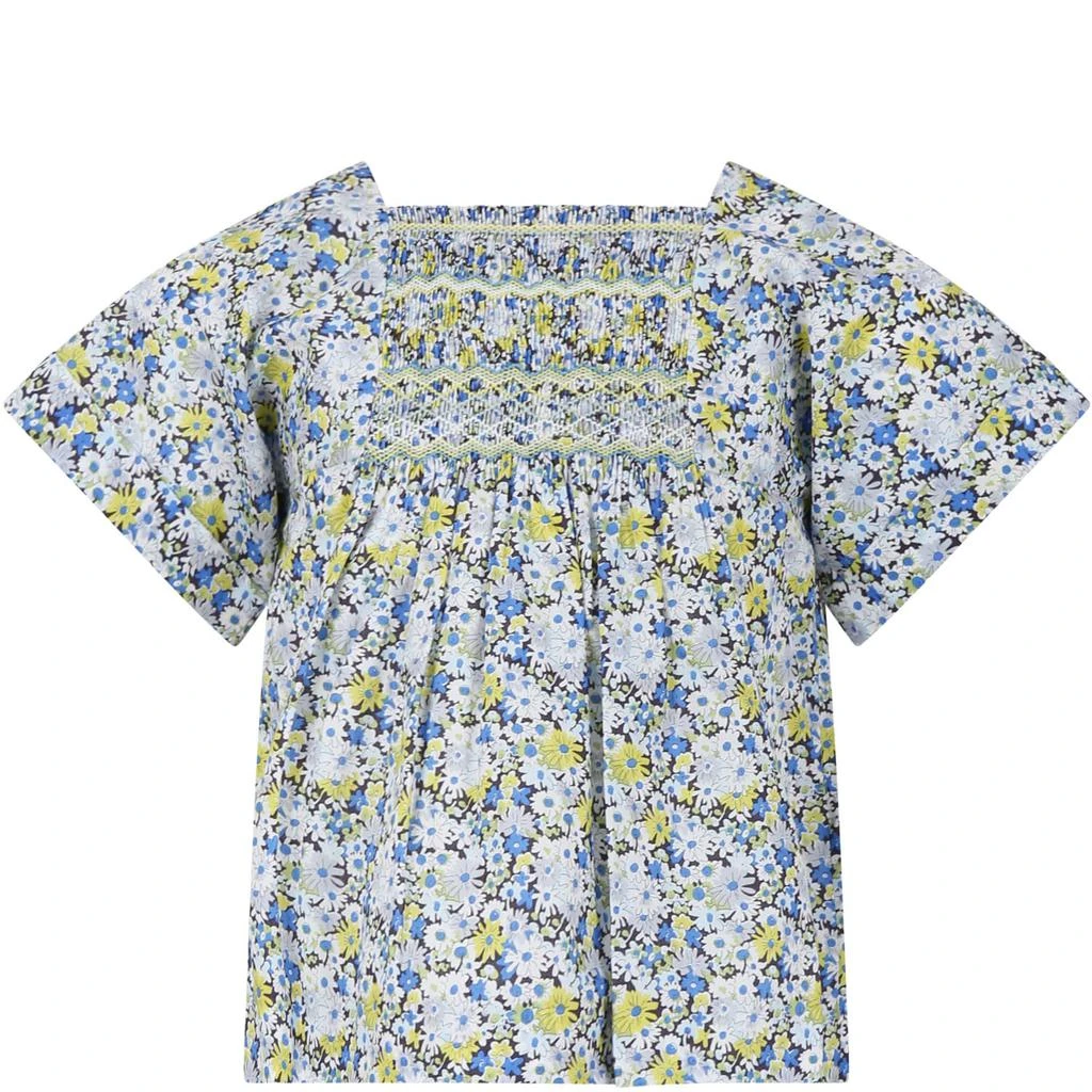 商品Bonpoint|Light Blue For Girl With Floral Print,价格¥1452,第1张图片