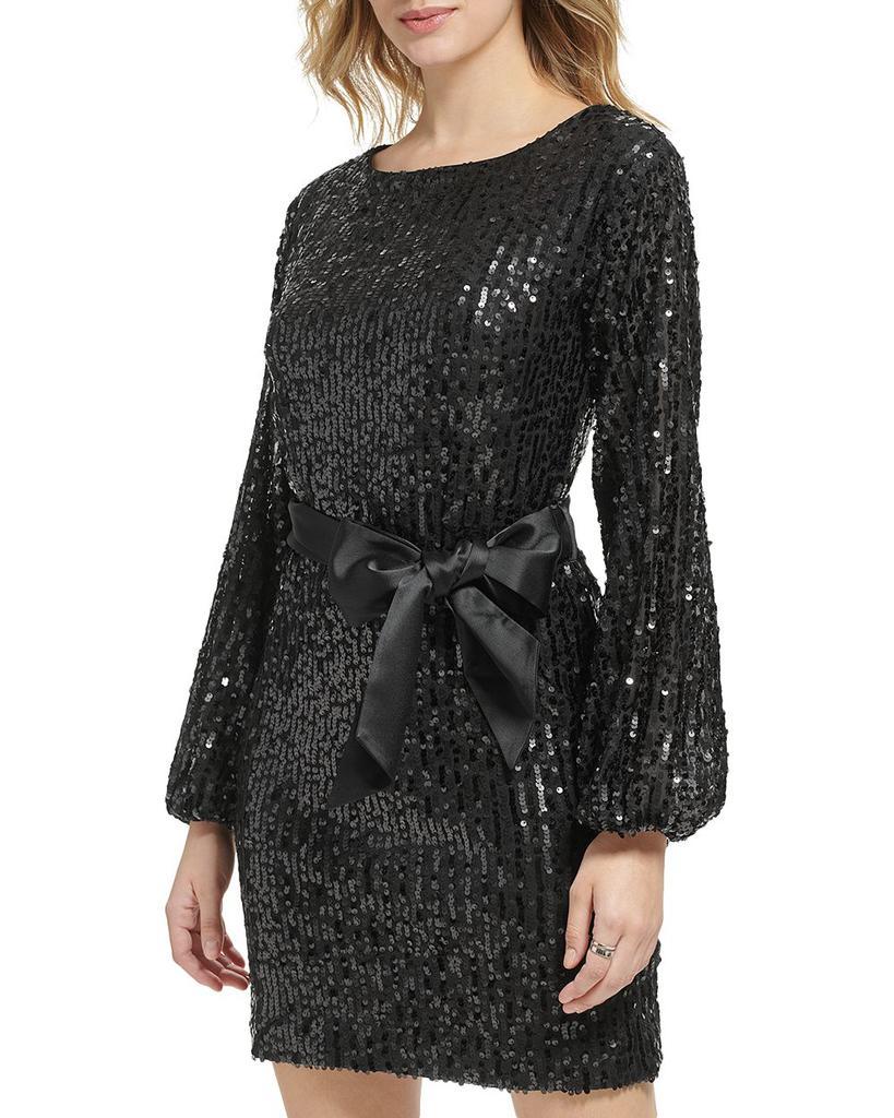 商品Karl Lagerfeld Paris|Belted Sequin Dress,价格¥682,第1张图片