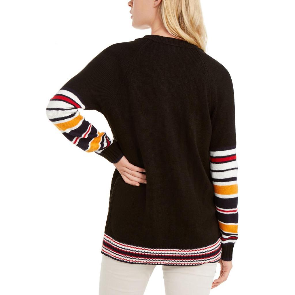 商品Tommy Hilfiger|Tommy Hilfiger Womens Contrast Trim Embroidered Logo Pullover Sweater,价格¥210,第5张图片详细描述