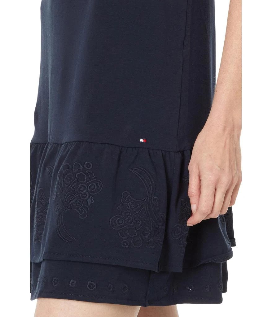 商品Tommy Hilfiger|Short Sleeve Embroidered Tiered Dress,价格¥535,第3张图片详细描述