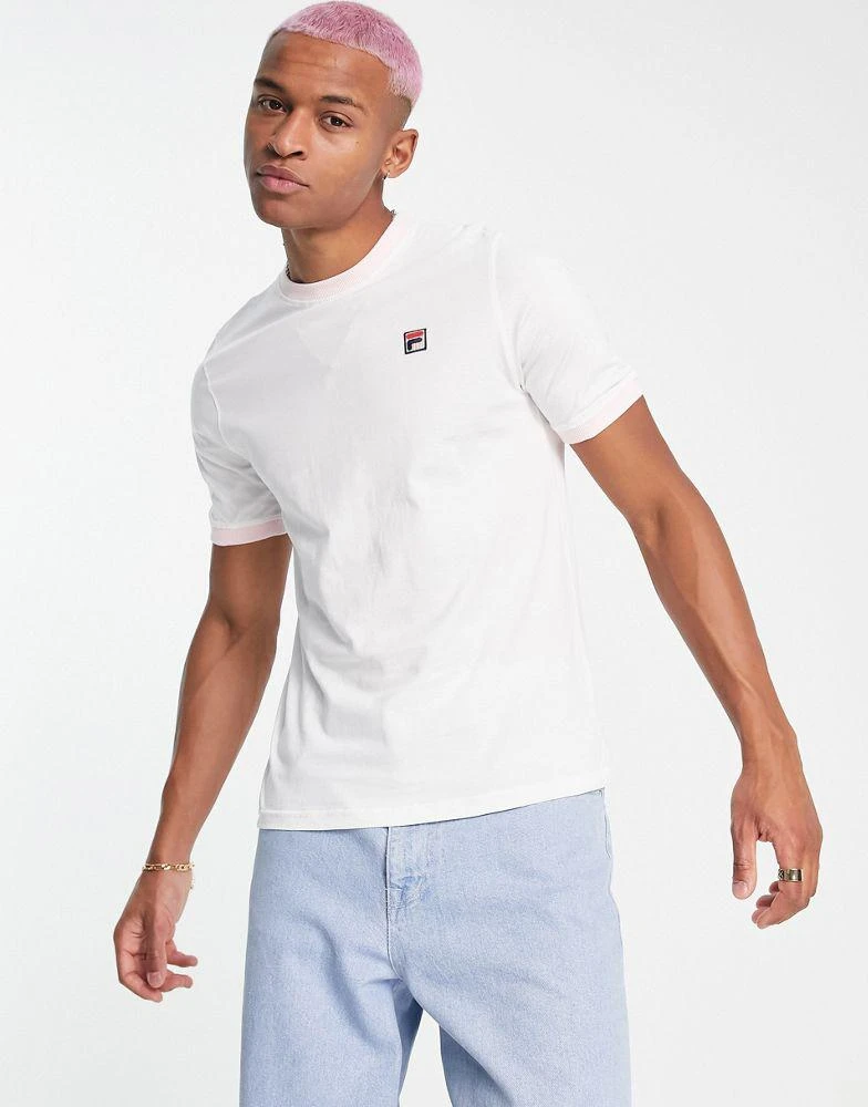 商品Fila|Fila t-shirt with logo in ecru and pink,价格¥143,第4张图片详细描述