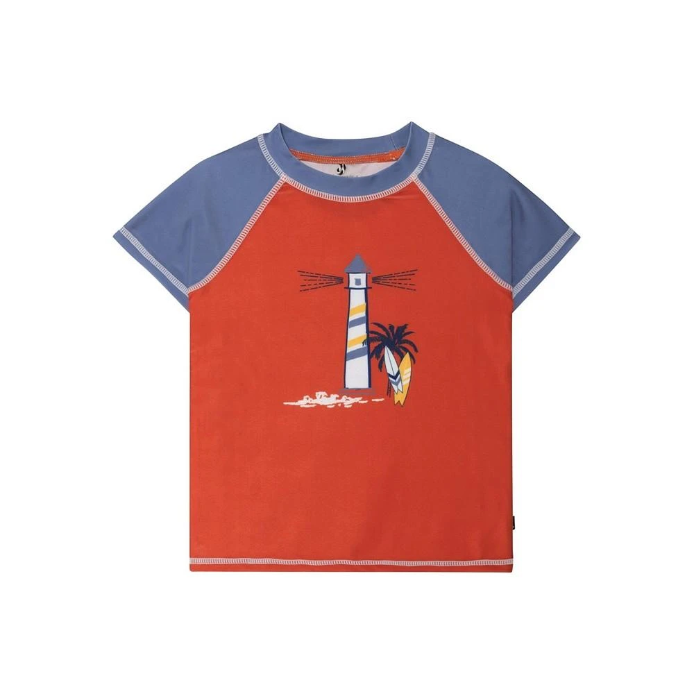 商品Deux par Deux|Boy Short Sleeve Rash guard Red & Blue - Toddler|Child,价格¥127,第1张图片
