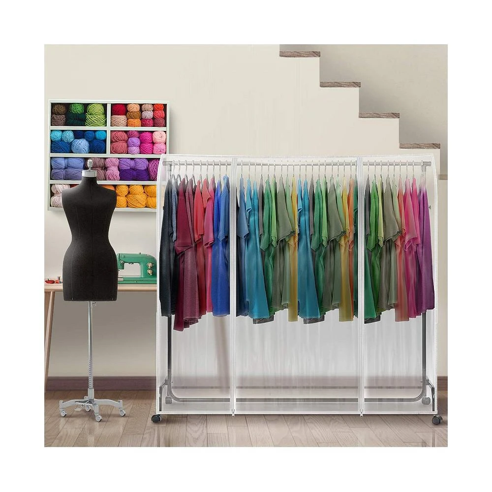 商品Sorbus|Garment Rack Cover 6 Feat Transparent Clothes Rail Cover,价格¥379,第2张图片详细描述