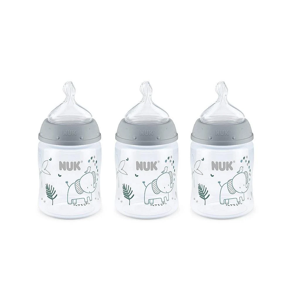 商品NUK|Smooth Flow Anti Colic Baby Bottle, 5 oz, 3 Pack, Elephant,价格¥205,第1张图片