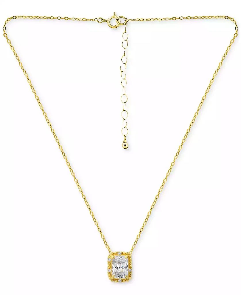 商品Giani Bernini|Cubic Zirconia Bead Frame Pendant Necklace in 18k Gold-Plated Sterling Silver, 16" + 2" extender, Created for Macy's,价格¥573,第3张图片详细描述