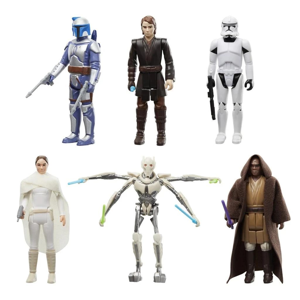 商品Star Wars Retro Collection Star Wars Episode II & Episode III Multipack, 3.75 Inch Collectible Action Figure 6-Pack,价格¥770,第2张图片详细描述